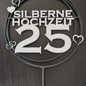 Cake-Topper 25. Hochzeitstag / silberne Hochzeit